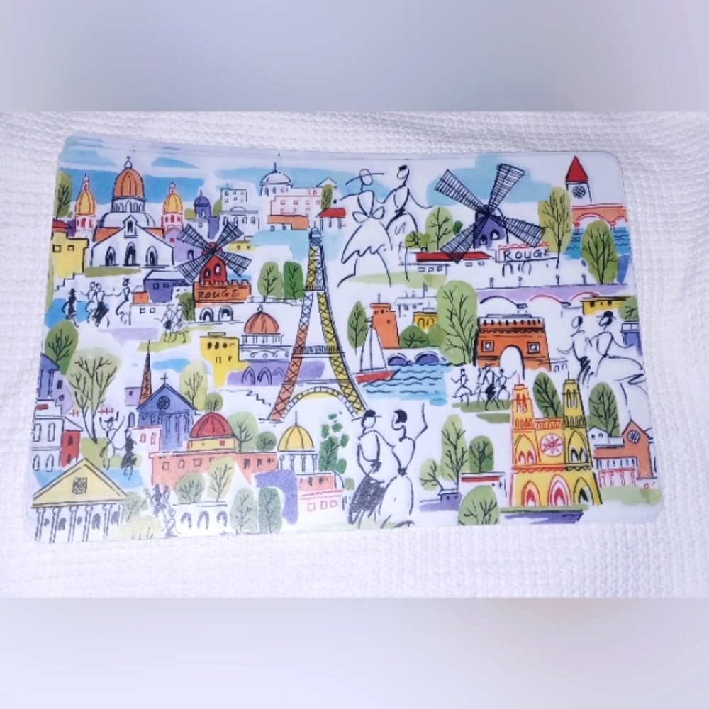 4 Placemats Paris City Scape Plastic